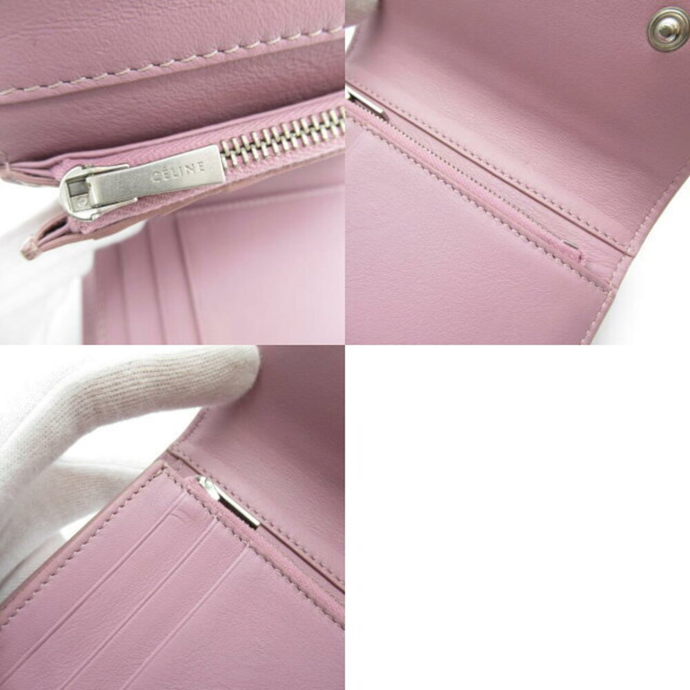 Celine Flap Multi Function Tri Fold Wallet Purple… - image 10